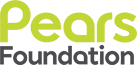 Pears Foundation logo including the words pears foundation in green and grey rounded text