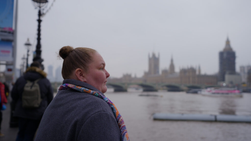 Jamie-Lee McMillan, former participant of 'Peer Advisor' project run by St Giles Trust. Portrait by Bruizer (2012) for The National Lottery's Homeless at Christmas Campaign